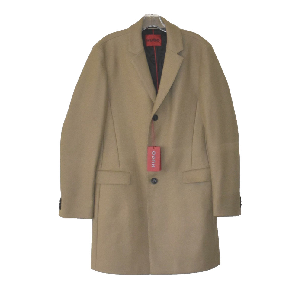Hugo Boss Men's Camel Wool Blend Overcoat
